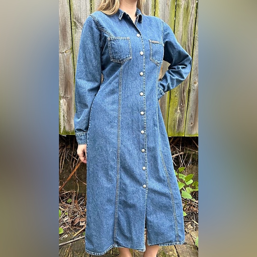 Vintage 90’s Western Denim Maxi Dress